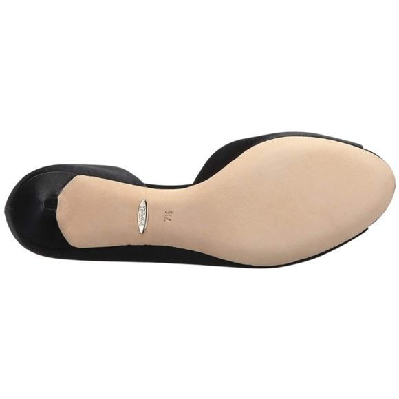 NIB Badgley Mischka Macie Black Satin Pump Half d'Orsay Crystal Vamp - Size 8.5 - Picture 4 of 15